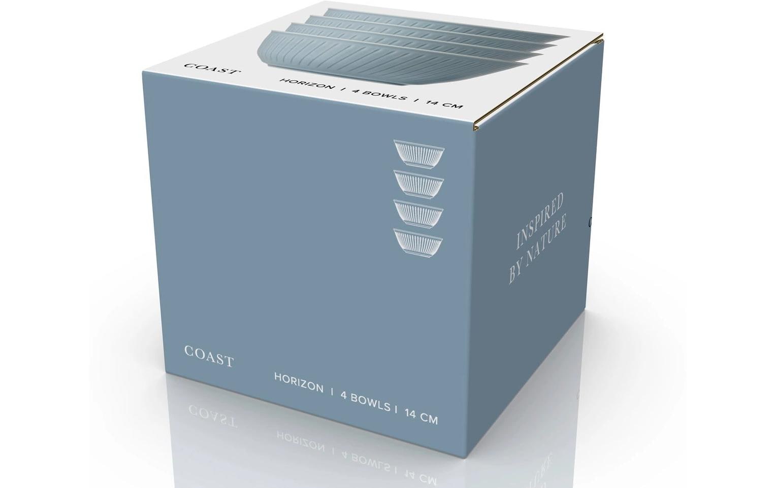 Coast Schüssel Horizon – 4er Set, Ø 14 cm, Porzellan, Hellblau, spülmaschinenfest, mikrowellengeeignet