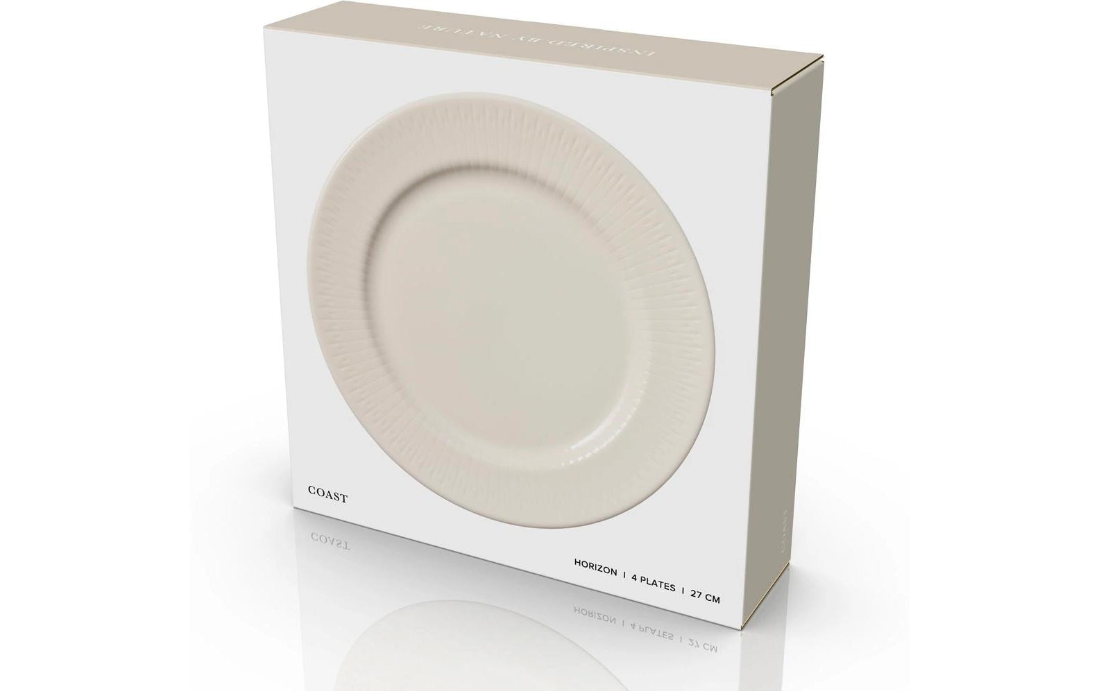 Coast Speiseteller – 4er Set, Ø 27 cm, Porzellan, Weiss, spülmaschinenfest, mikrowellengeeignet