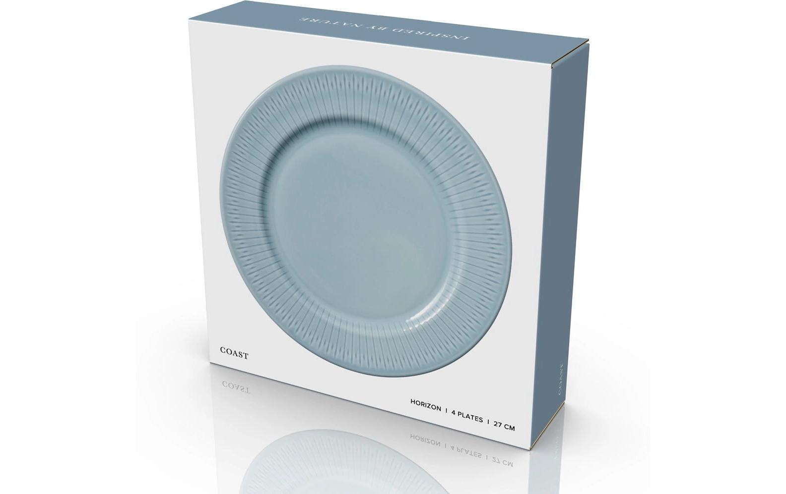 Coast Speiseteller – 4er Set, Ø 27,0 cm, Porzellan, Hellblau, spülmaschinenfest, mikrowellengeeignet