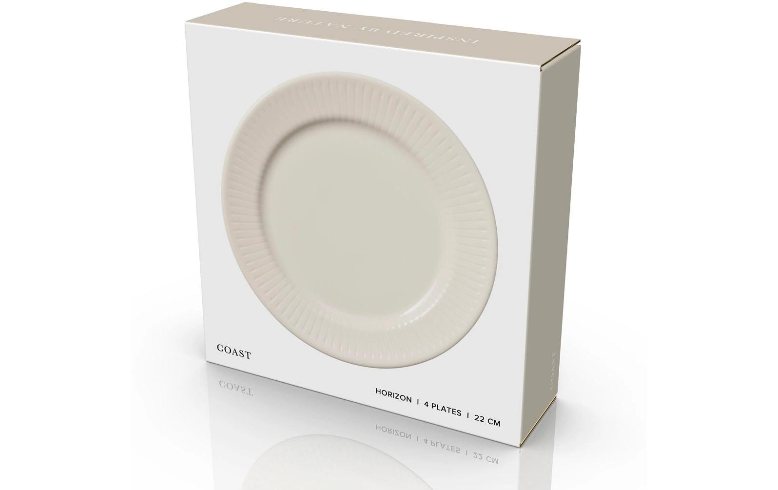 Coast Frühstücks- & Dessertteller Horizon – 4er Set, Ø 22 cm, Porzellan, spülmaschinenfest
