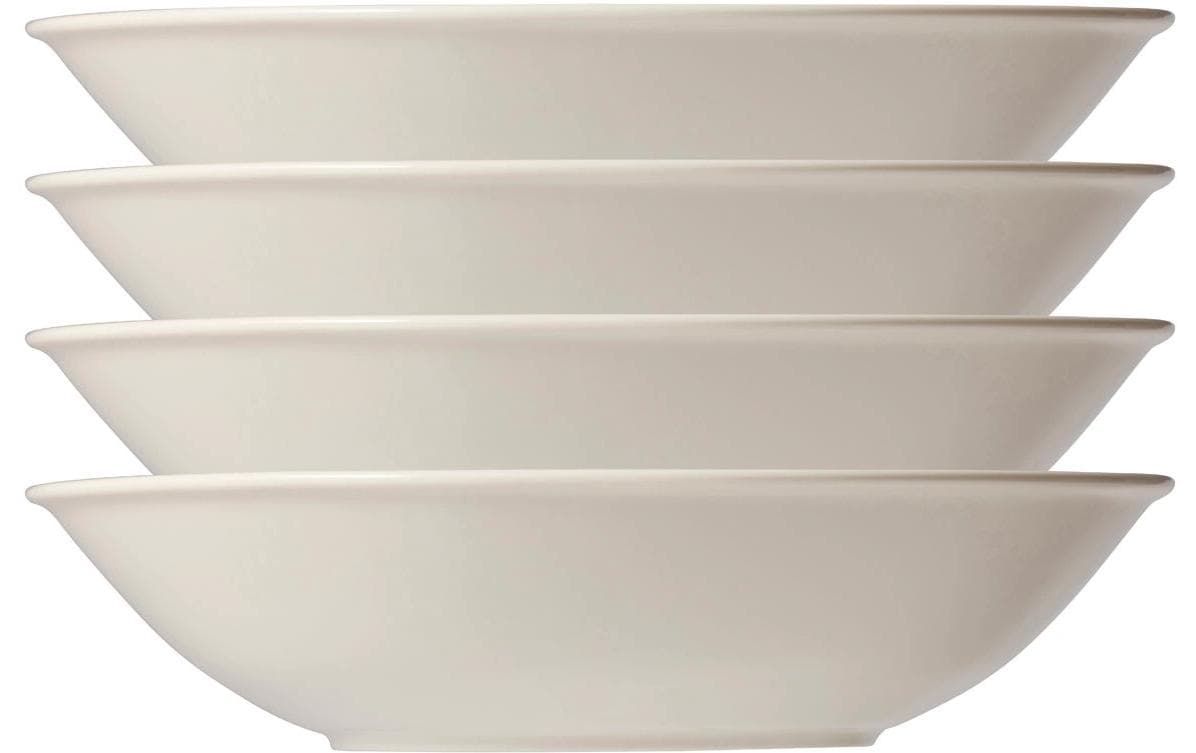 Coast Pastateller Horizion – 4er Set, Ø 21 cm, Porzellan, Weiss, spülmaschinenfest, mikrowellengeeignet