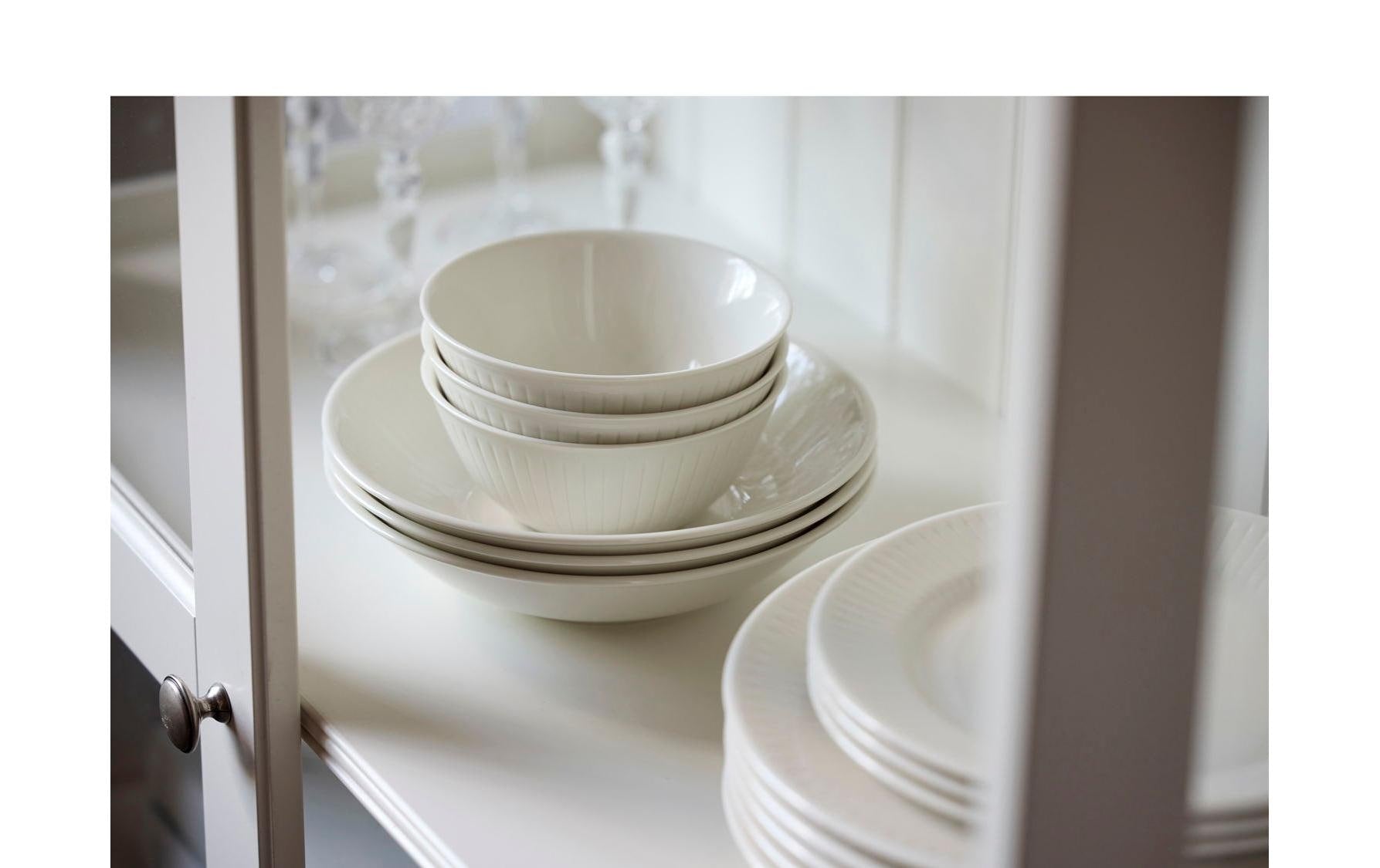 Coast Pastateller Horizion – 4er Set, Ø 21 cm, Porzellan, Weiss, spülmaschinenfest, mikrowellengeeignet