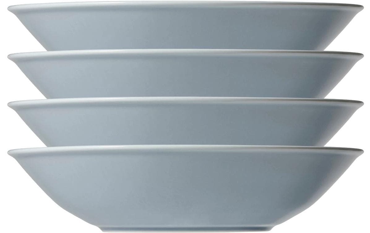 Coast Suppen- & Pastateller – 4er Set, Ø 21 cm, Porzellan, Hellblau, spülmaschinenfest, mikrowellengeeignet