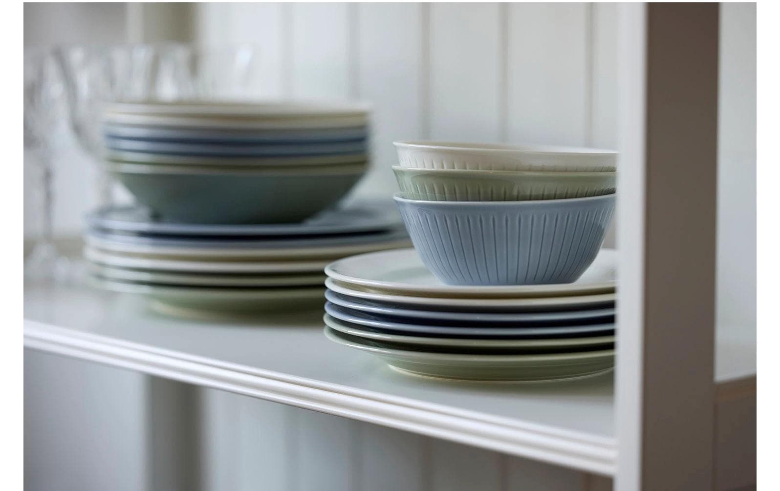 Coast Suppen- & Pastateller – 4er Set, Ø 21 cm, Porzellan, Hellblau, spülmaschinenfest, mikrowellengeeignet