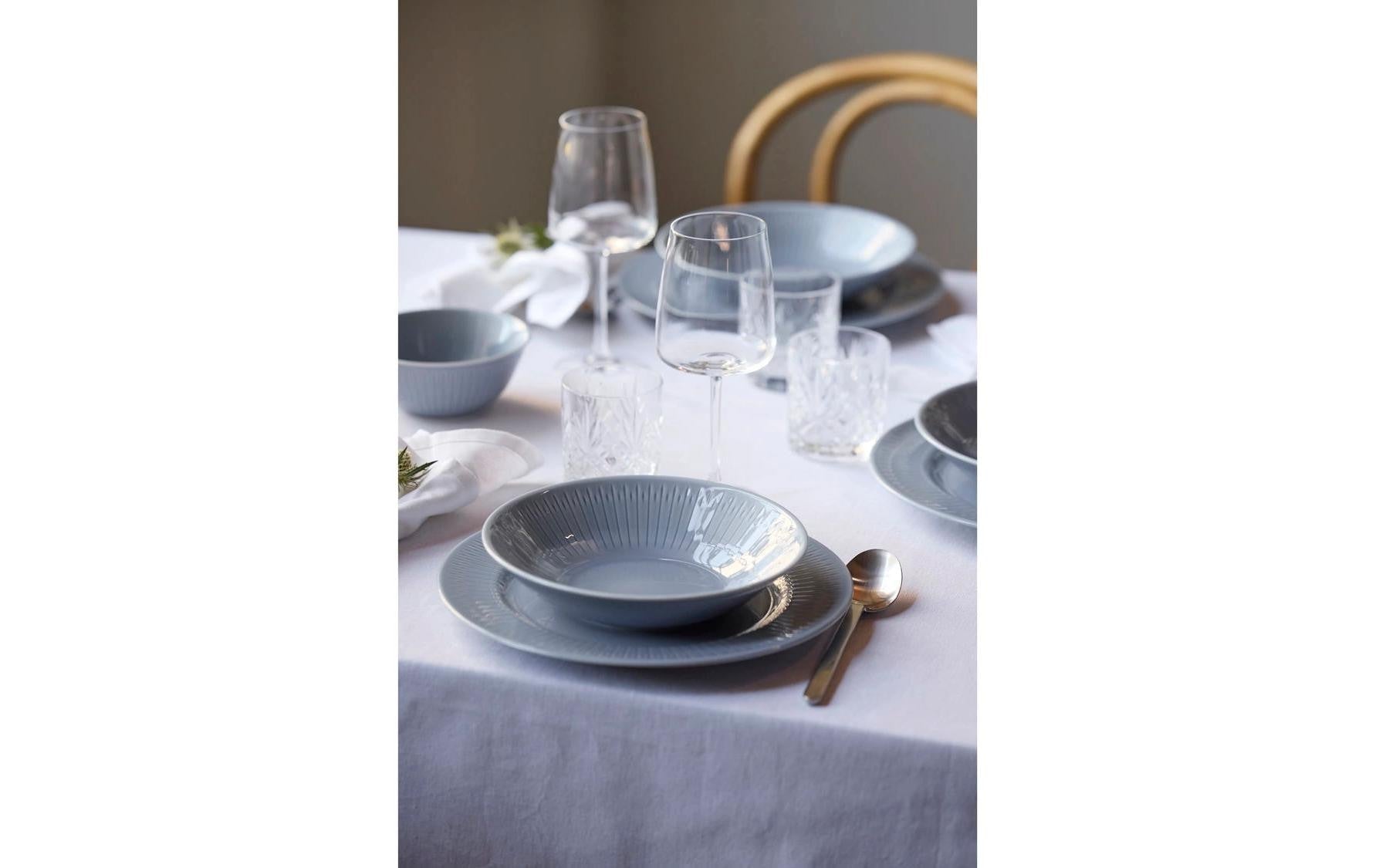 Coast Suppen- & Pastateller – 4er Set, Ø 21 cm, Porzellan, Hellblau, spülmaschinenfest, mikrowellengeeignet