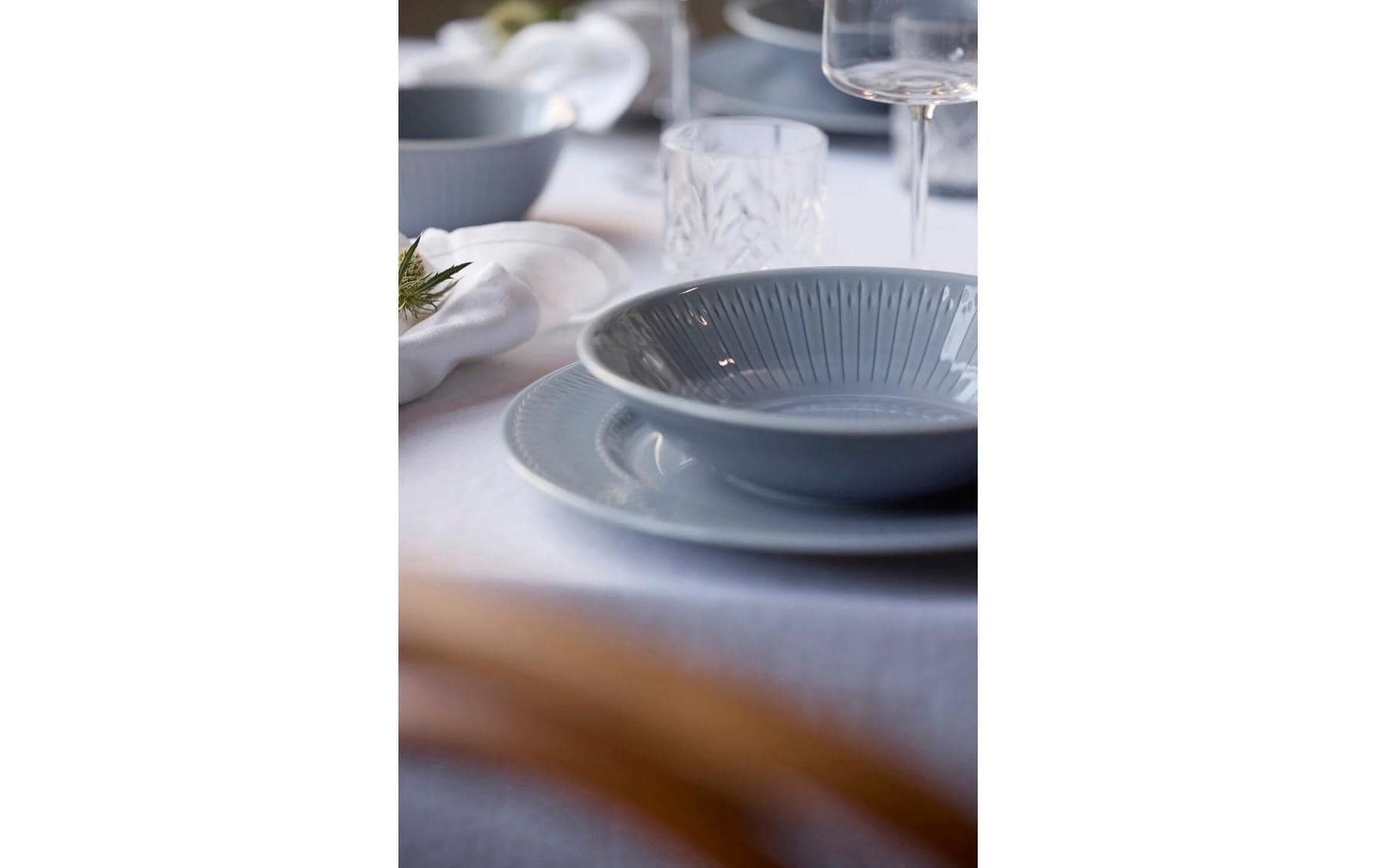Coast Suppen- & Pastateller – 4er Set, Ø 21 cm, Porzellan, Hellblau, spülmaschinenfest, mikrowellengeeignet