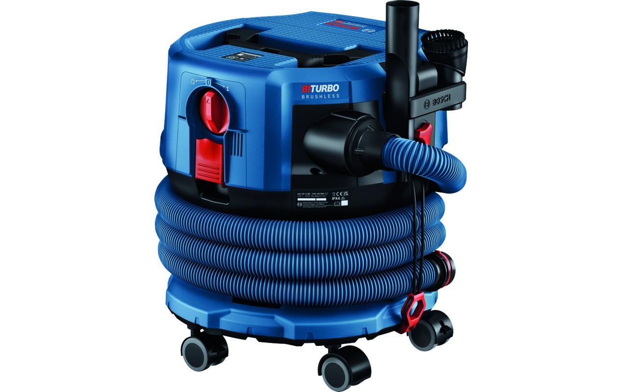 Bosch Professioneller Nass-/Trockensauger GAS 18V-12 MC – 8 l, 585 W – für Bosch Professional 18 V (AMPShare)