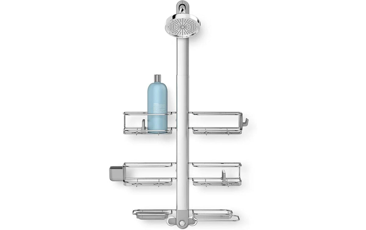 Simplehuman Seifenhalter (Wand) – Aluminium/Edelstahl, Saugnapf, 53,6×100,1 cm, Silber