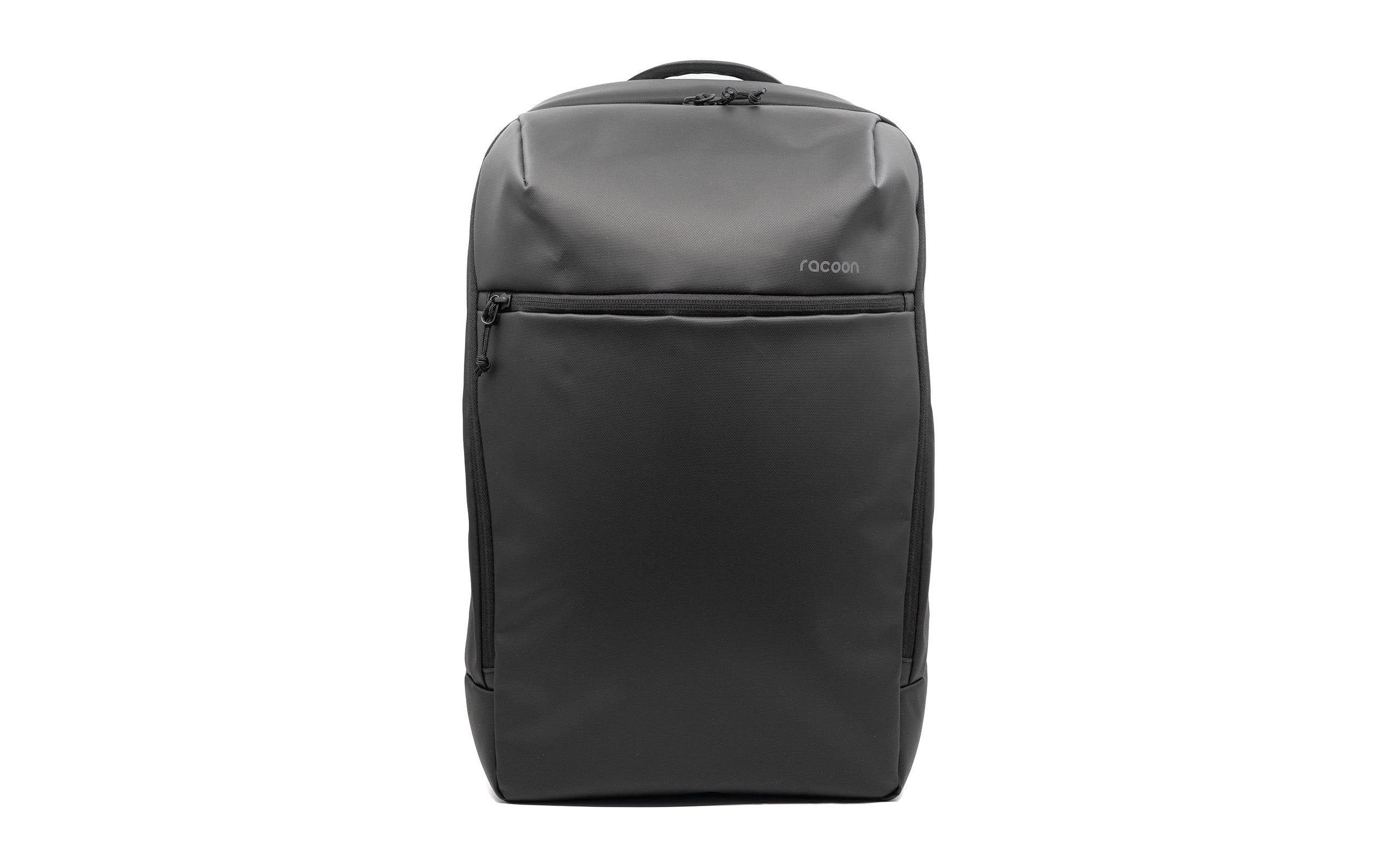 Racoon Notebook-Rucksack CAMPUS – mit Magnetverschluss, Neopren/rPET-Polyester – Schwarz, 300 × 470 × 170 mm