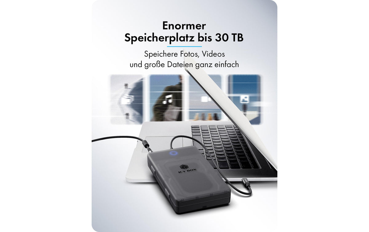 RaidSonic ICY BOX IB-388-CU3 – 1-Bay Desktop – USB 3.2 Gen 2x2, USB-C, SATA, für 2,5" HDD/SSD