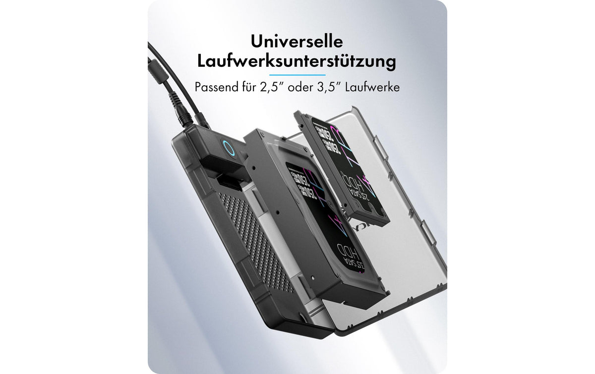 RaidSonic ICY BOX IB-388-CU3 – 1-Bay Desktop – USB 3.2 Gen 2x2, USB-C, SATA, für 2,5" HDD/SSD
