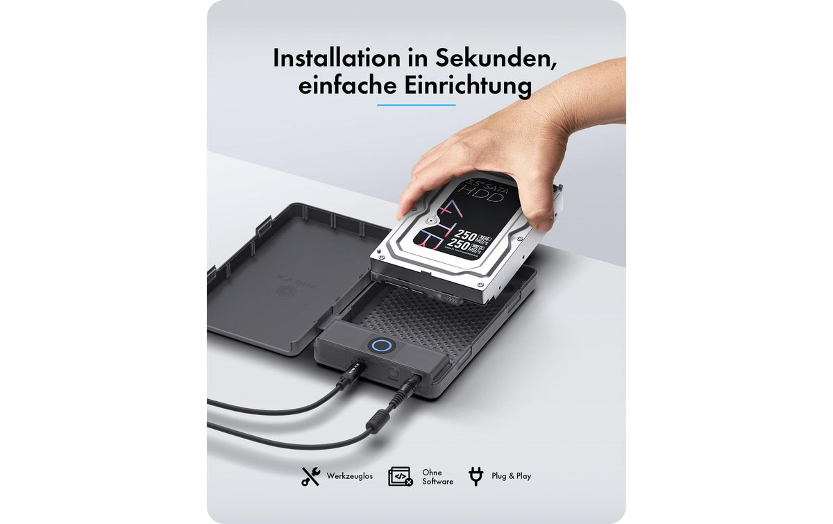 RaidSonic ICY BOX IB-388-CU3 – 1-Bay Desktop – USB 3.2 Gen 2x2, USB-C, SATA, für 2,5" HDD/SSD