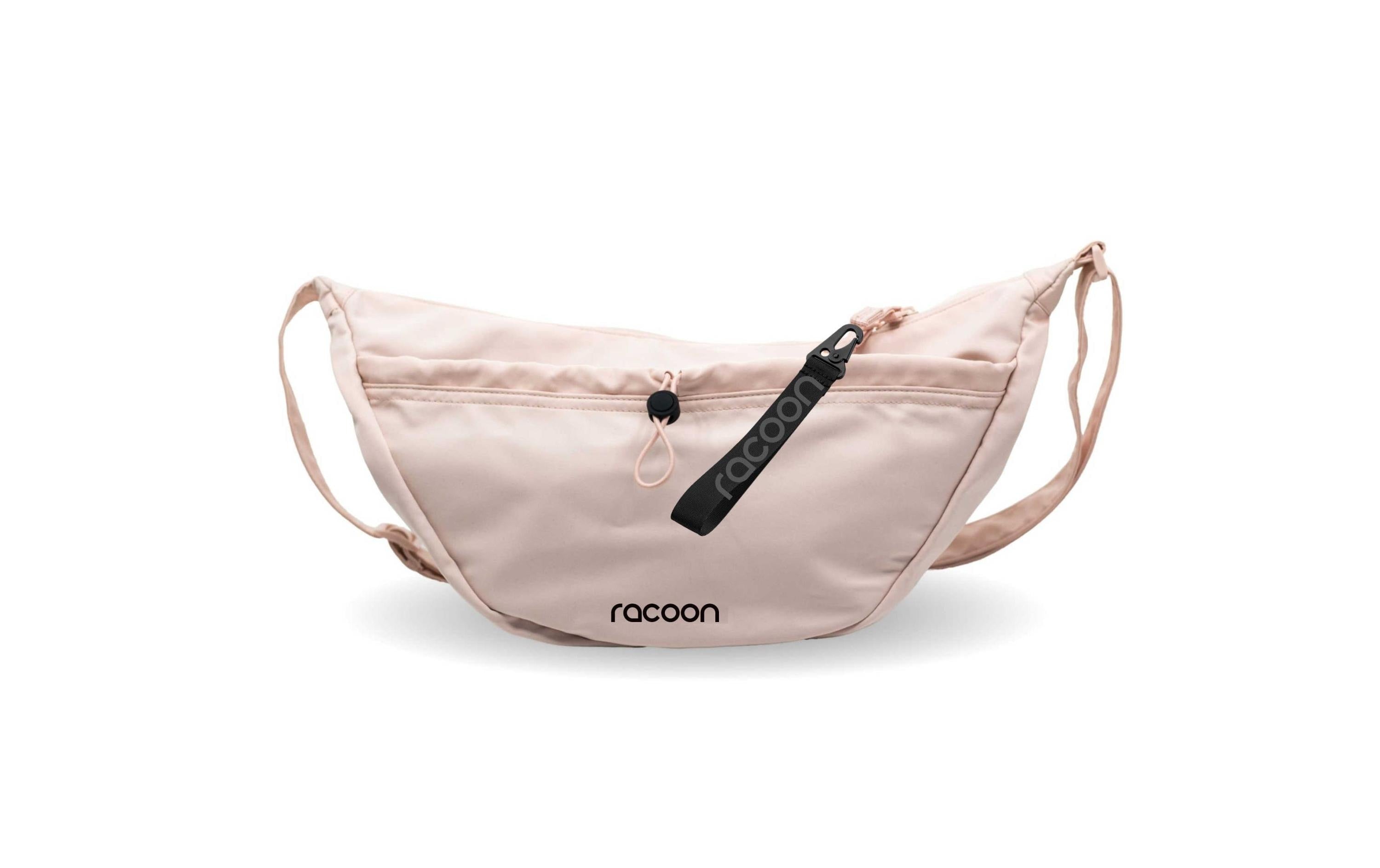 Racoon MOONBAG & LockTag – Umhängetasche, 9 l, rPET, Pink, 45 × 22 × 12 cm