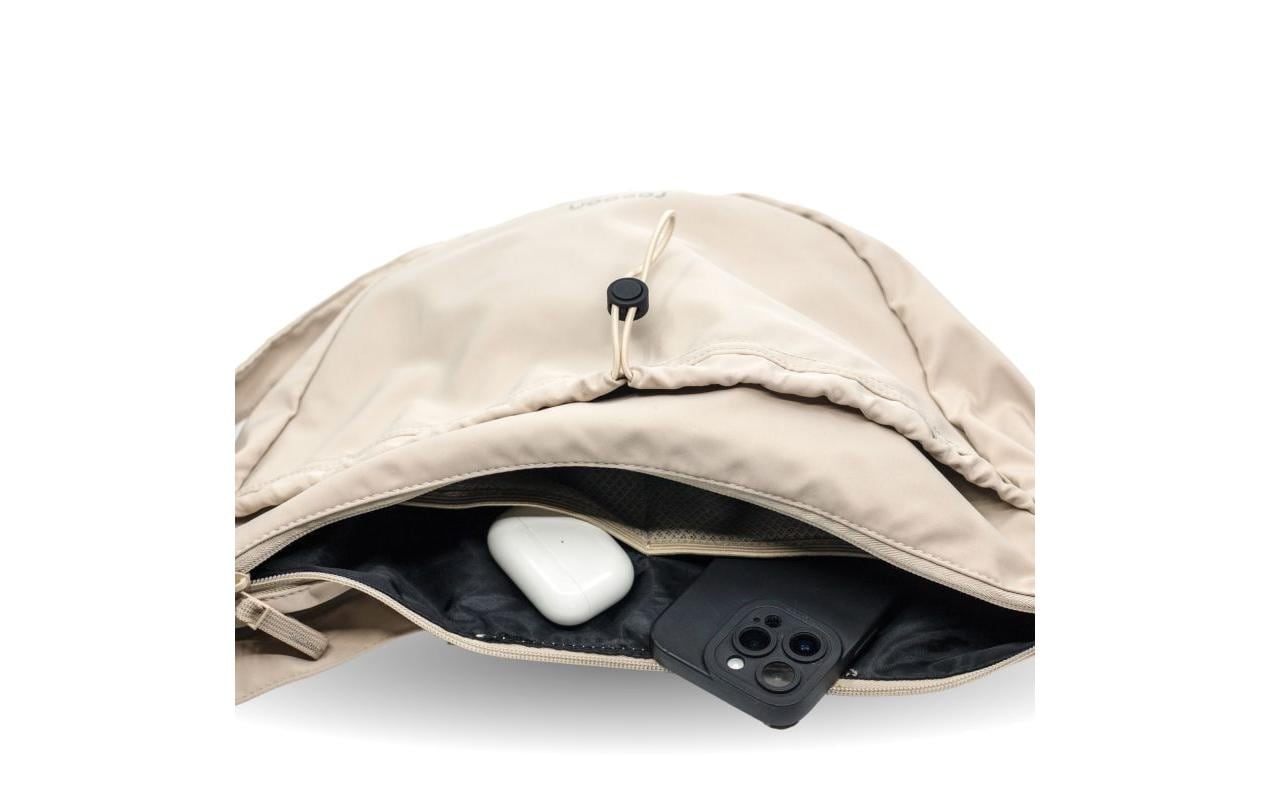 Racoon MOONBAG & LockTag – Umhängetasche, 9 l, rPET, Sand, 45 × 22 × 12 cm