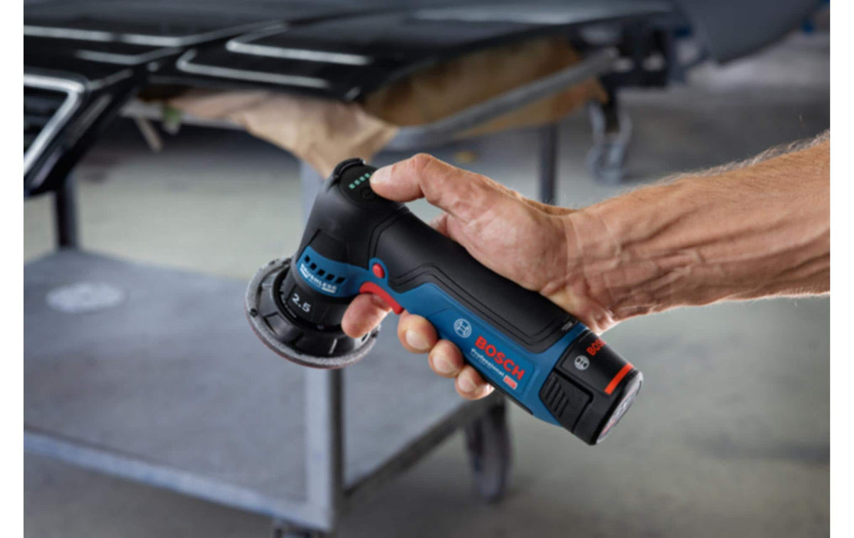 Bosch Professioneller GEX 12V-77 Akku-Exzenterschleifer – 12 V – Ø 77 mm, Klettverschluss – Solo