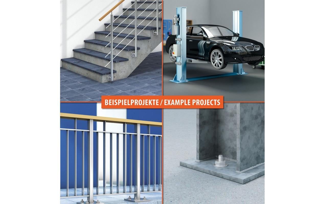 Tox-dübel Tox Bolzenanker S-Fix Plus – Ø 8 × 130 mm, Stahl/Zink, 50 Stk., für Beton