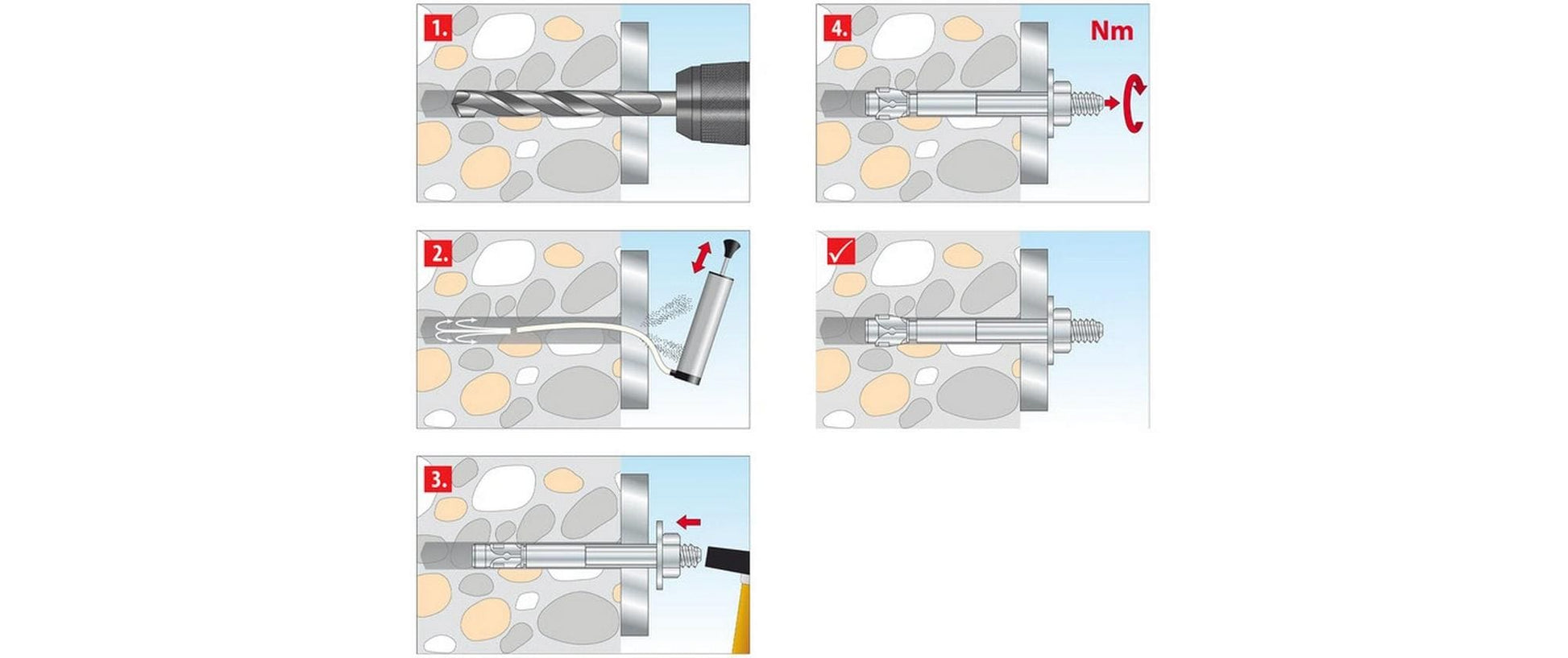 Tox-dübel TOX Bolzenanker S-Fix Plus – Ø 10 × 120 mm, Stahl, verzinkt, 25 Stk., für Beton