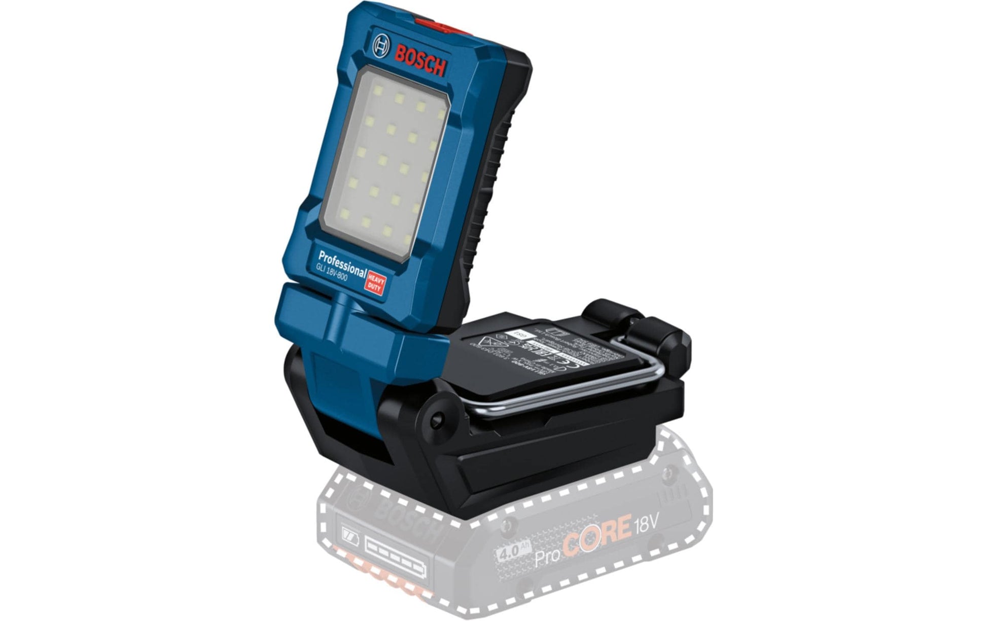 Bosch Professionelle Arbeitsleuchte PRO GLI 18V – 800 lm, 18 V Akku, dimmbar – Blau