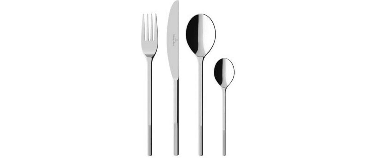 Villeroy & Boch Afina Besteck-Set – 24-teilig, Edelstahl, Silber, spülmaschinenfest