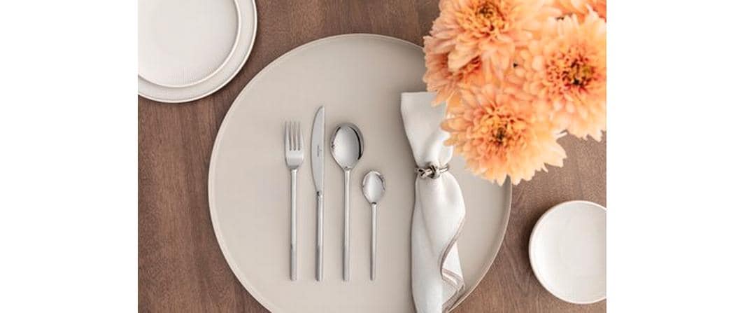 Villeroy & Boch Afina Besteck-Set – 24-teilig, Edelstahl, Silber, spülmaschinenfest