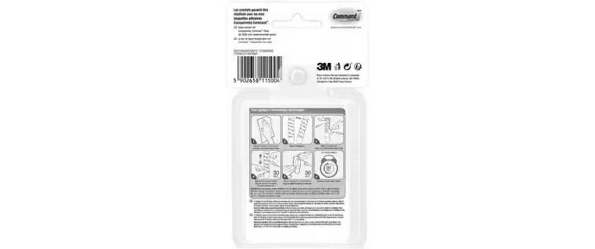 Command Deko-Clips für Glas/Metall/Holz – Transparent, 40 Stk., Ablösbar