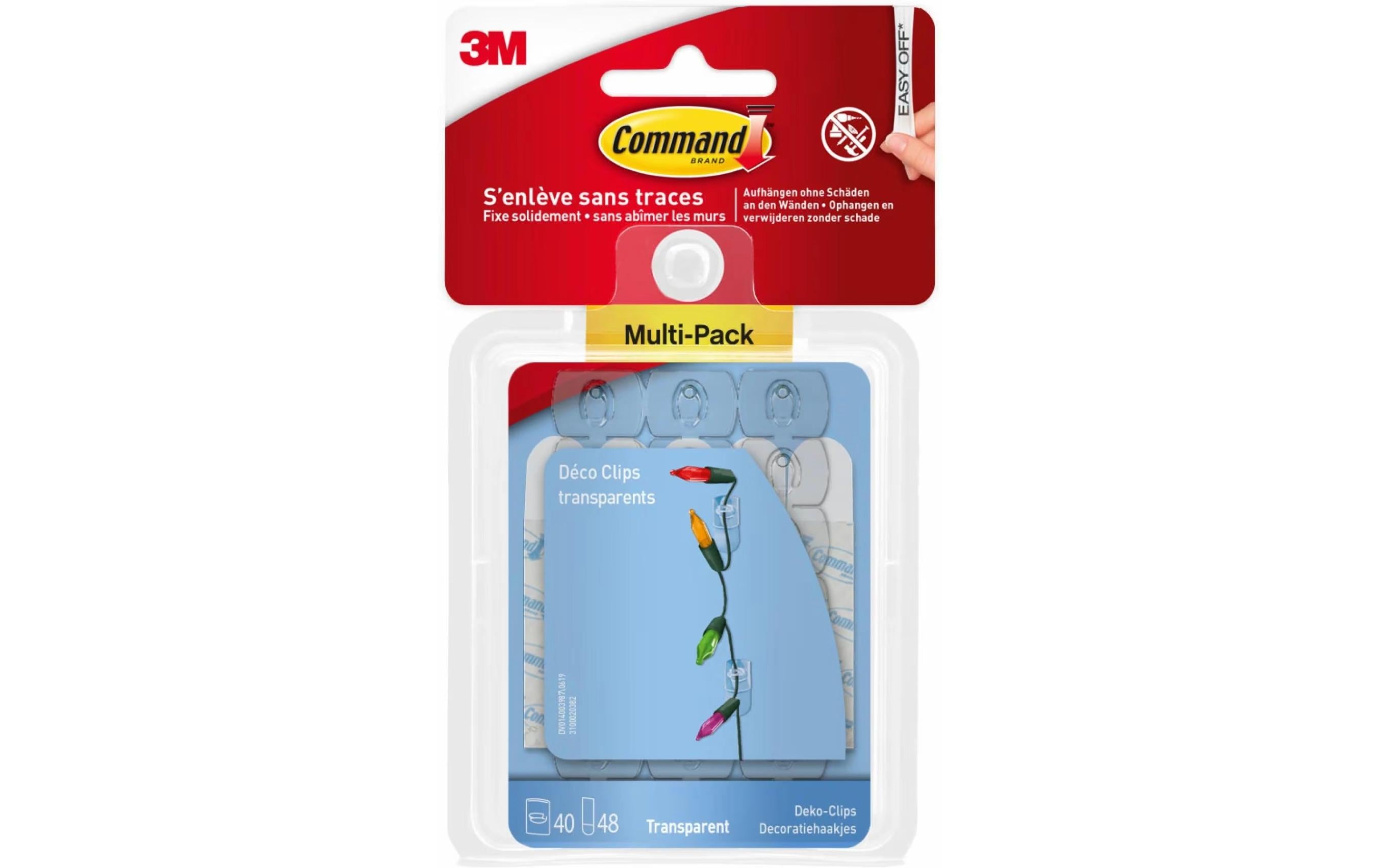 Command Deko-Clips für Glas/Metall/Holz – Transparent, 40 Stk., Ablösbar