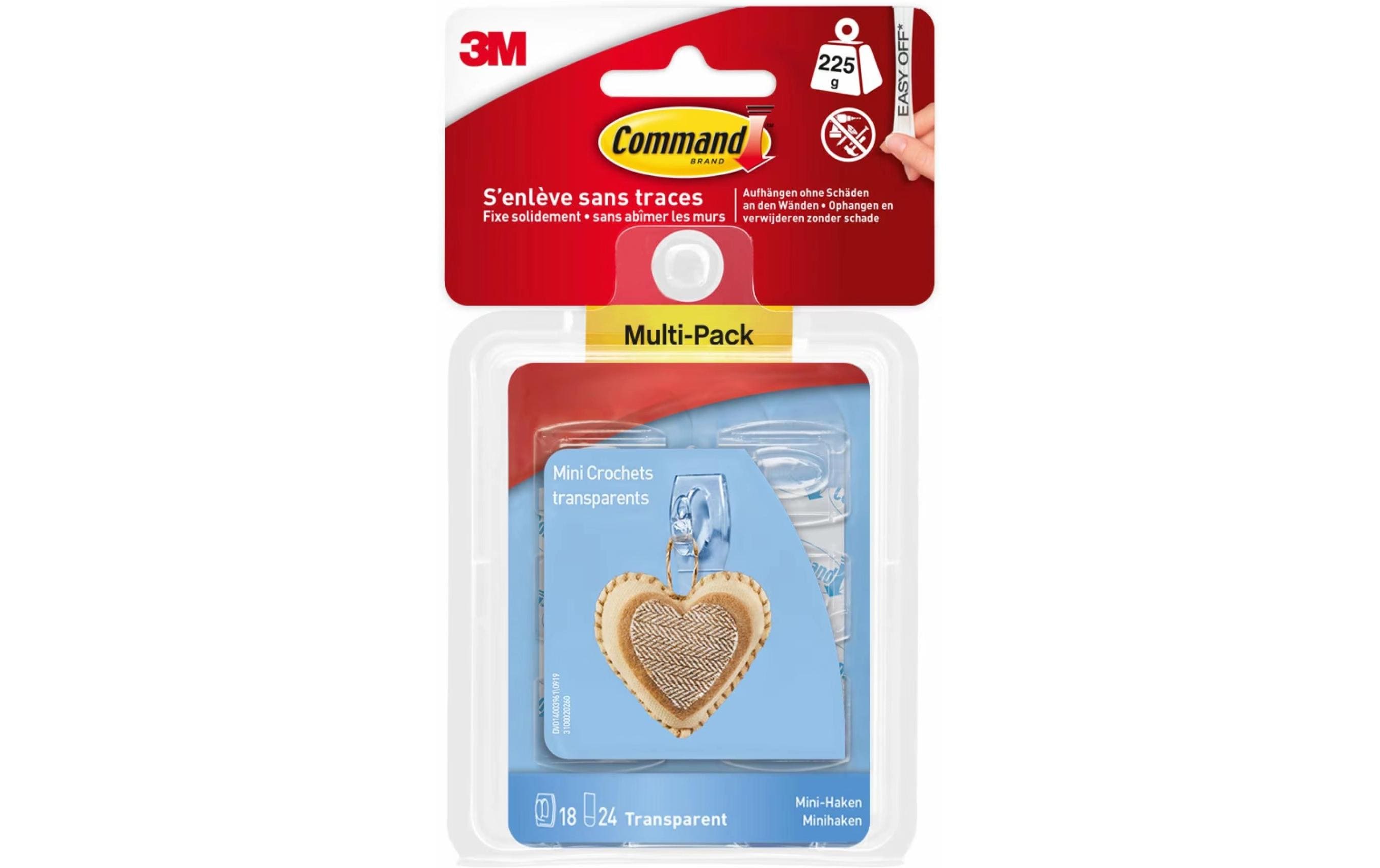 Command Haken – transparent – mit Strips, ablösbar