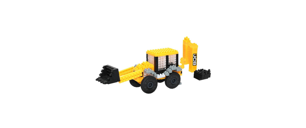 BRIXIES JCB Baggerlader Bausatz – 289-teilig – 4 × 5,4 × 18,3 cm – ab 8 J. – Kunststoff – mehrfarbig