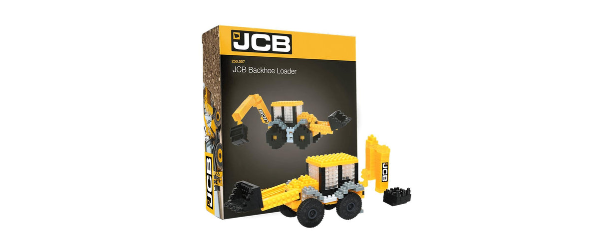 BRIXIES JCB Baggerlader Bausatz – 289-teilig – 4 × 5,4 × 18,3 cm – ab 8 J. – Kunststoff – mehrfarbig