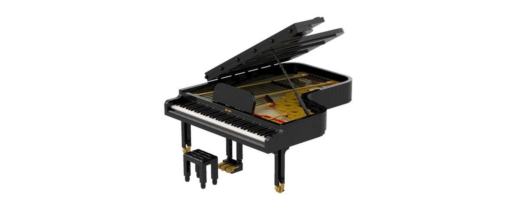 Brixies plus Piano – Spielzeug-Musikinstrument – 28 × 8 × 40 cm – 1340-teilig – ab 6 Jahren – ABS – schwarz
