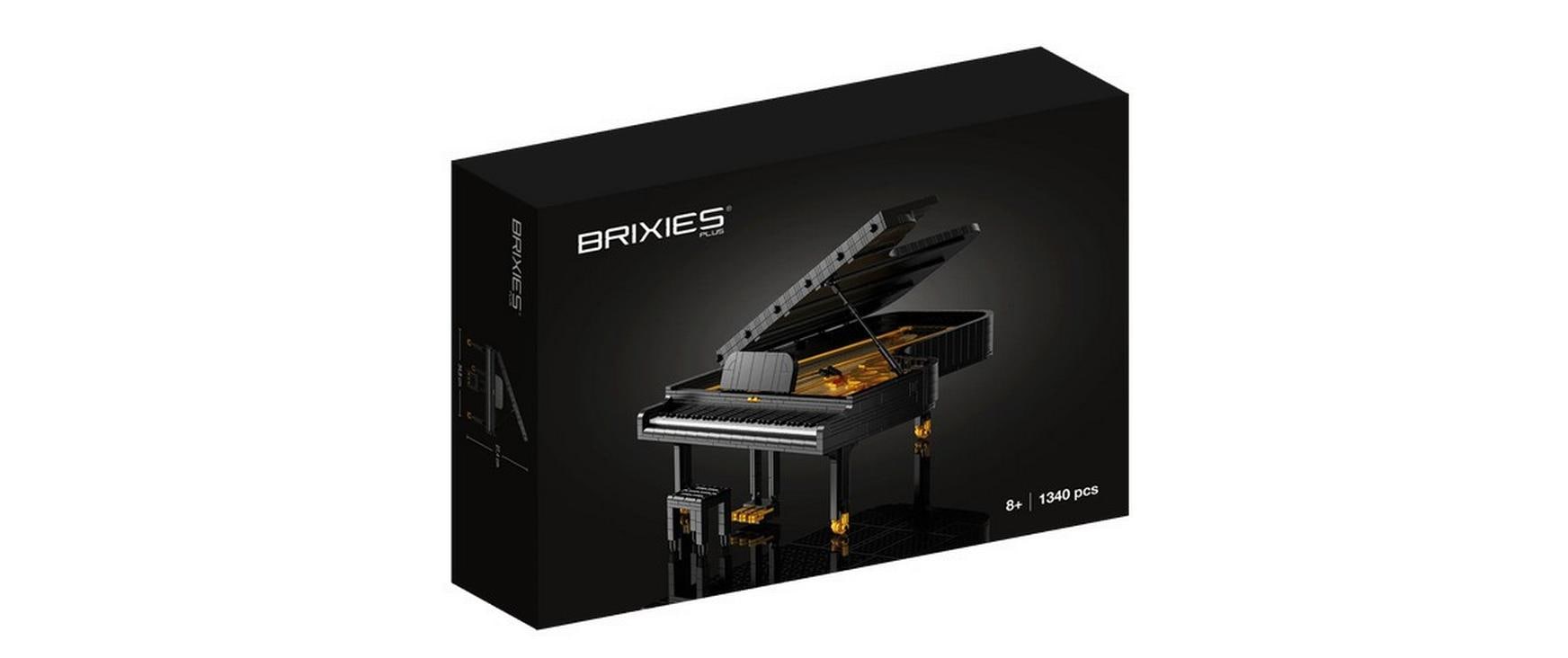 Brixies plus Piano – Spielzeug-Musikinstrument – 28 × 8 × 40 cm – 1340-teilig – ab 6 Jahren – ABS – schwarz