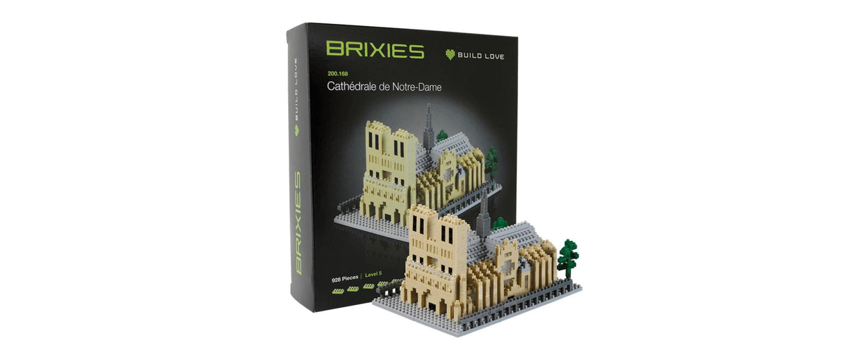 BRIXIES 3D Puzzle Kathedrale Notre-Dame – 928 Teile – Kunststoff – 14,5 × 8,5 × 9,6 cm – ab 8 Jahren – mehrfarbig