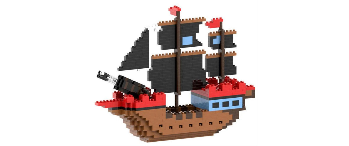 BRIXIES Piratenschiff Bausatz – 15 × 4 × 19 cm – 726-teilig – ab 8 Jahren – Kunststoff, mehrfarbig