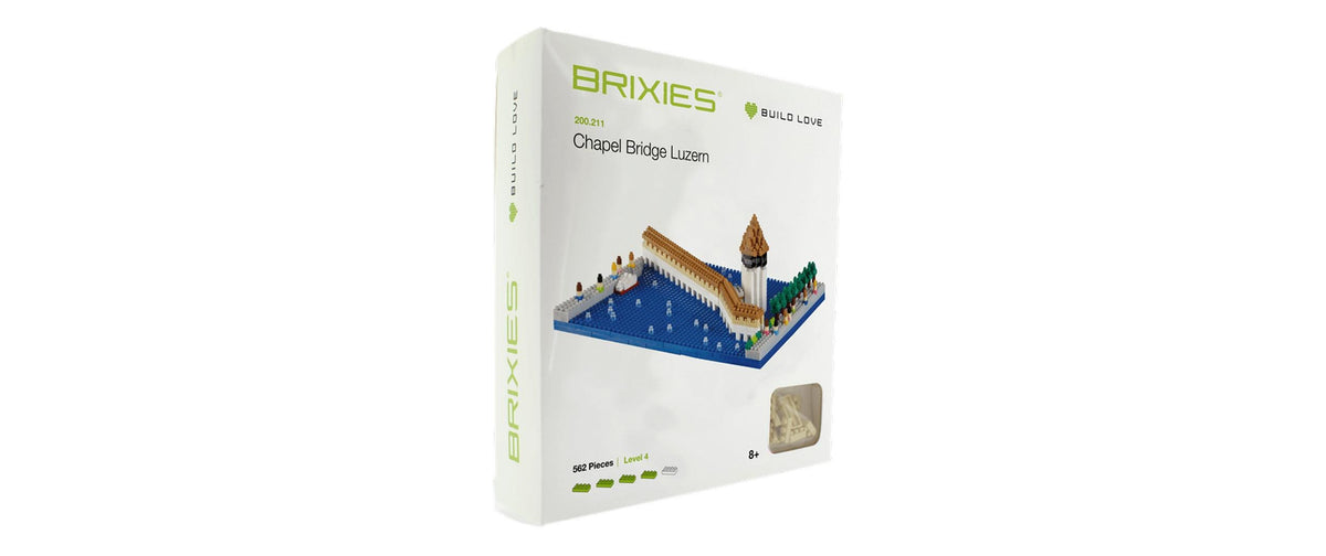 BRIXIES Kapellbrücke Luzern Bausatz – 562-teilig – 14,4 × 7,2 × 19,2 cm – ab 8 J. – ABS, mehrfarbig