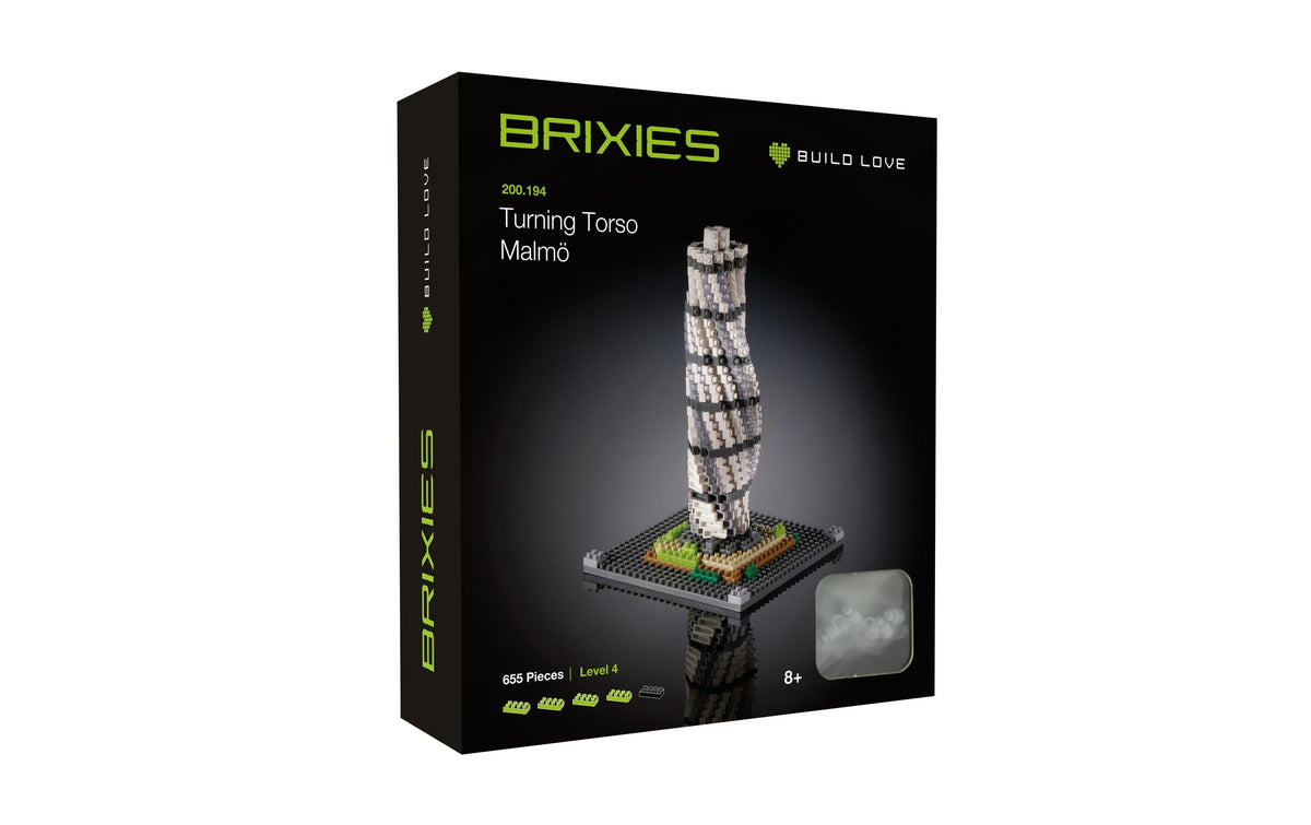 BRIXIES 3D Puzzle Turning Torso – 655 Teile – ABS Kunststoff – 9,6 × 9,6 × 15 cm – ab 8 Jahren – mehrfarbig