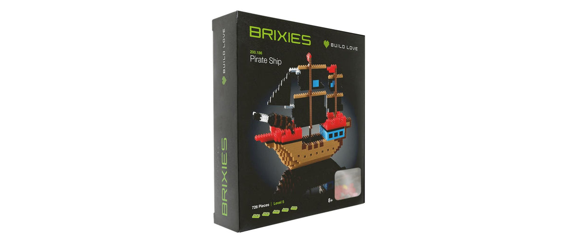 BRIXIES Piratenschiff Bausatz – 15 × 4 × 19 cm – 726-teilig – ab 8 Jahren – Kunststoff, mehrfarbig