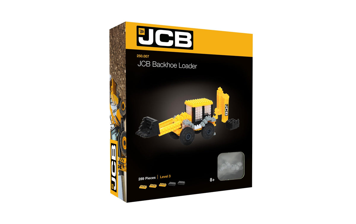 BRIXIES JCB Baggerlader Bausatz – 289-teilig – 4 × 5,4 × 18,3 cm – ab 8 J. – Kunststoff – mehrfarbig