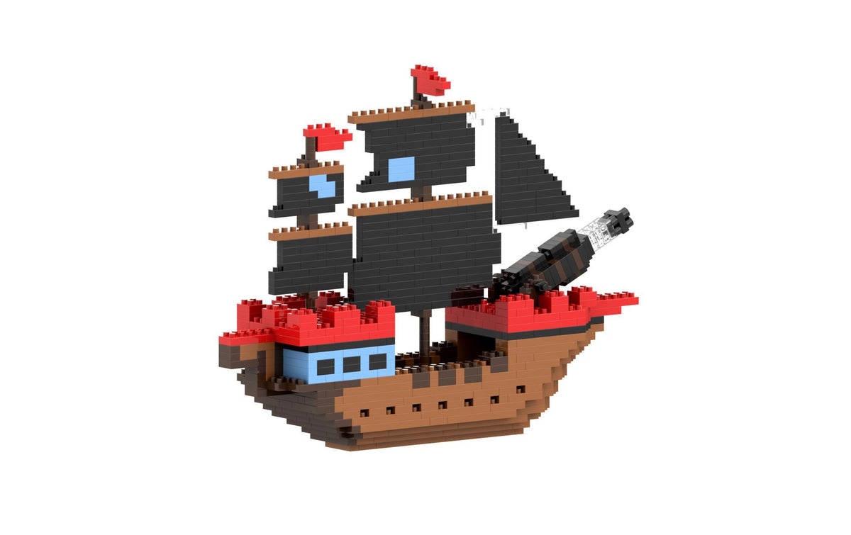 BRIXIES Piratenschiff Bausatz – 15 × 4 × 19 cm – 726-teilig – ab 8 Jahren – Kunststoff, mehrfarbig