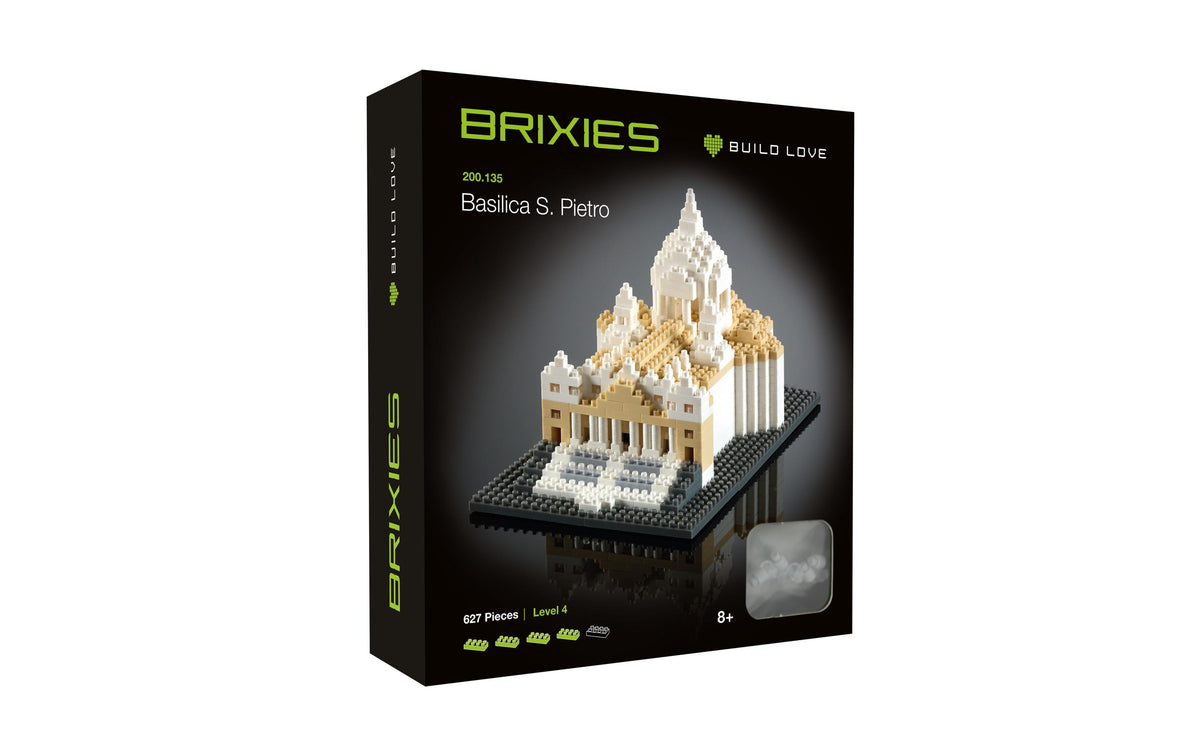 BRIXIES 3D Puzzle Basilika S. Pietro – 627 Teile – 9,5 × 9 × 14,4 cm – ab 8 J. – Kunststoff