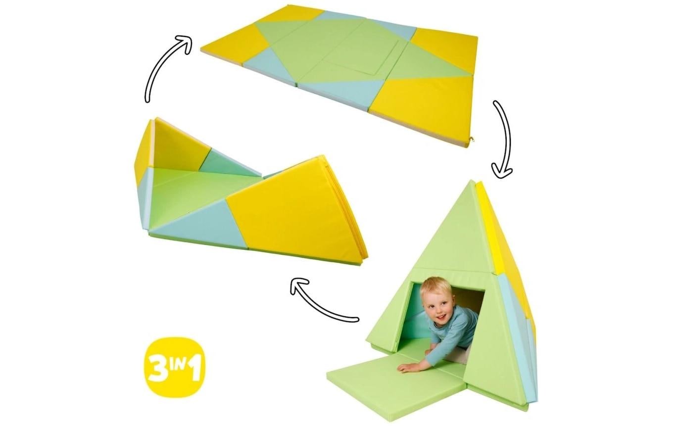 Alldoro 3-in-1 Spielmatte – 50 × 19,5 × 107,5 cm – Mehrfarbig – ab 0 Jahren – Kunstleder