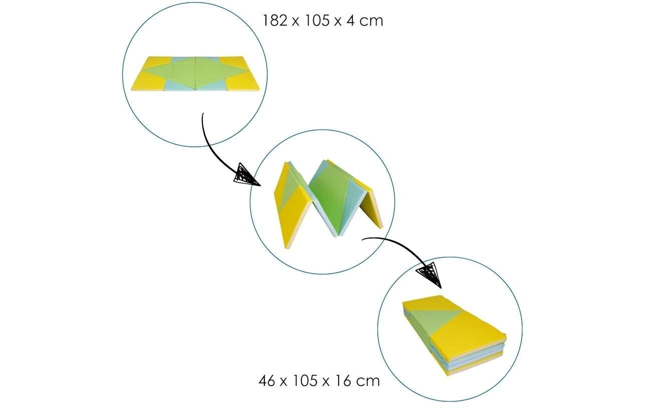 Alldoro 3-in-1 Spielmatte – 50 × 19,5 × 107,5 cm – Mehrfarbig – ab 0 Jahren – Kunstleder