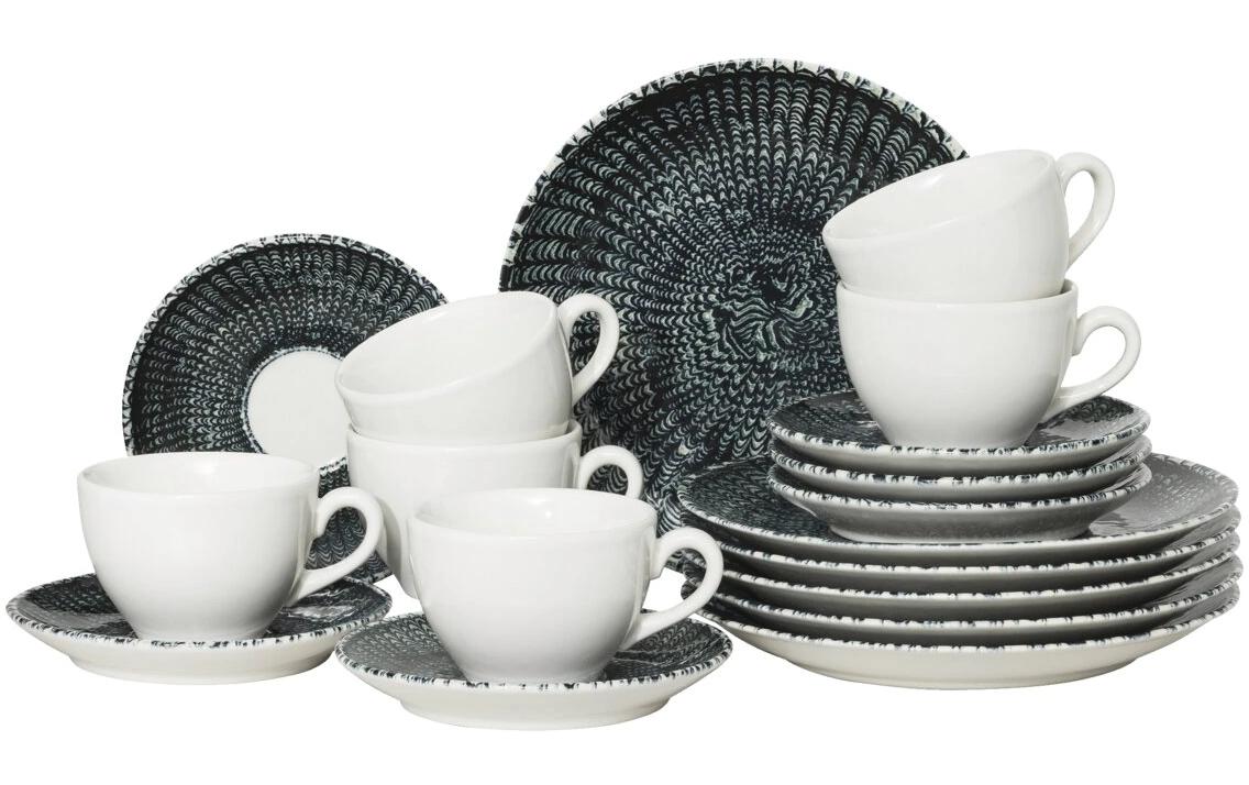 Thomas Teller-Set Sandora – 18-teiliges Set, Ø 20 cm, Porzellan, blau, spülmaschinenfest, mikrowellengeeignet