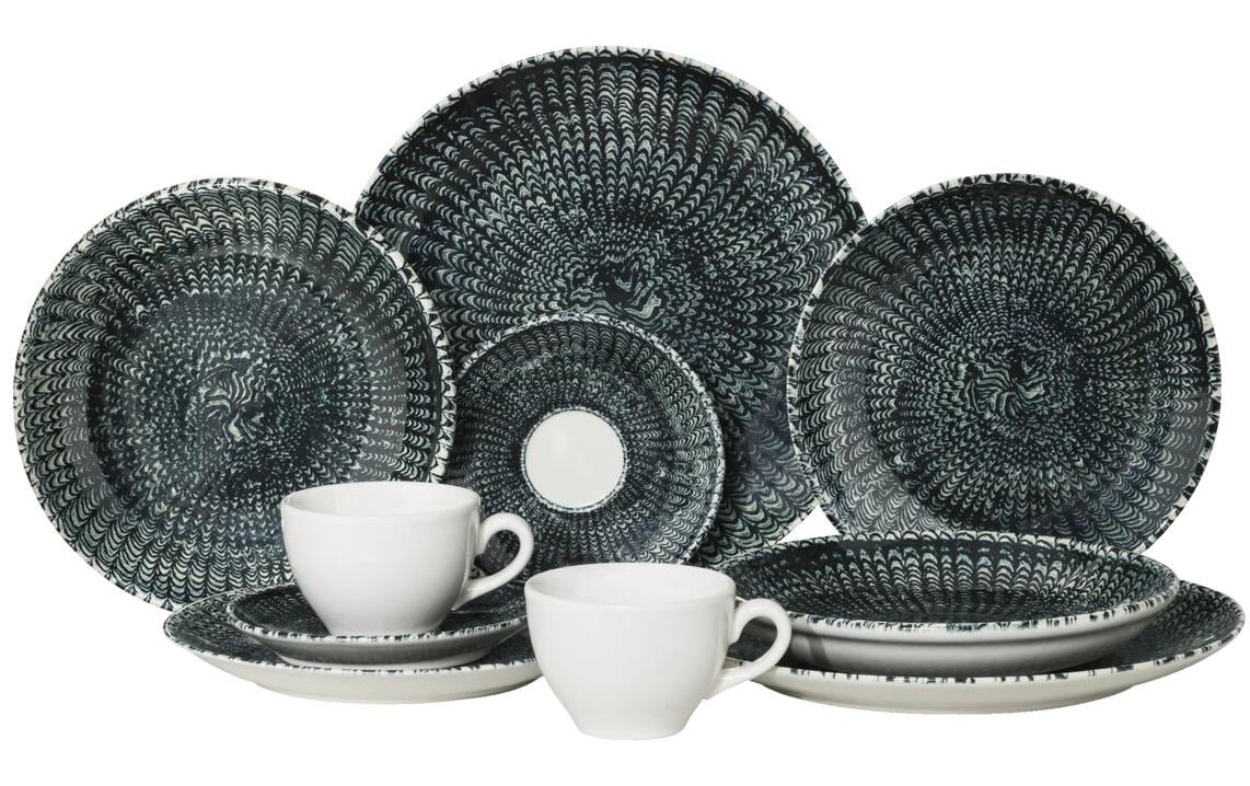 Thomas Geschirrset – 10-teiliges Set, Ø 27 cm, Porzellan, Dunkelblau, spülmaschinenfest, mikrowellengeeignet