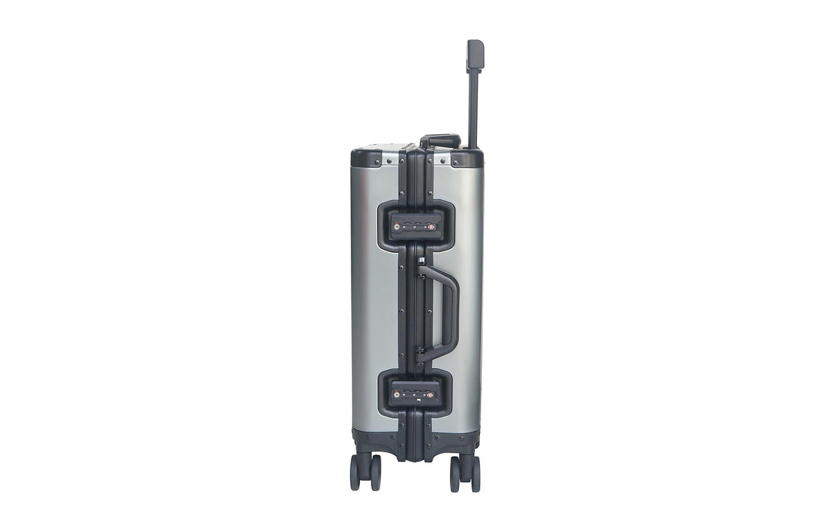 Koor Hartschalen-Trolley, 58 l, 4 Rollen, TSA-Schloss, Aluminium, Dunkelgrün, 41 × 60 × 23,5 cm