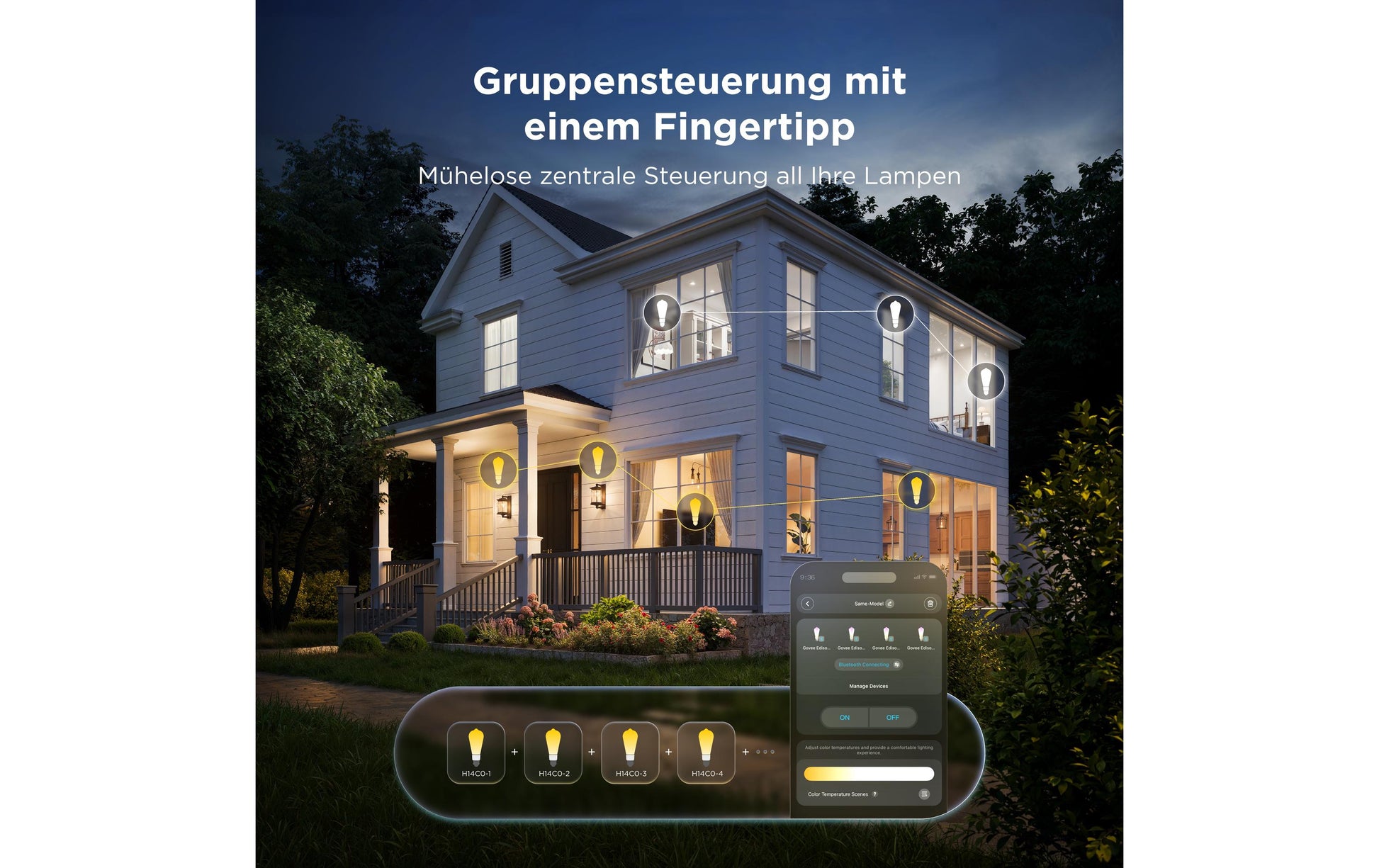 Govee Smart-Leuchtmittel E27 ST19 – RGBIC+CCT 2700–6500 K, 5 W, WLAN – für Govee Home App