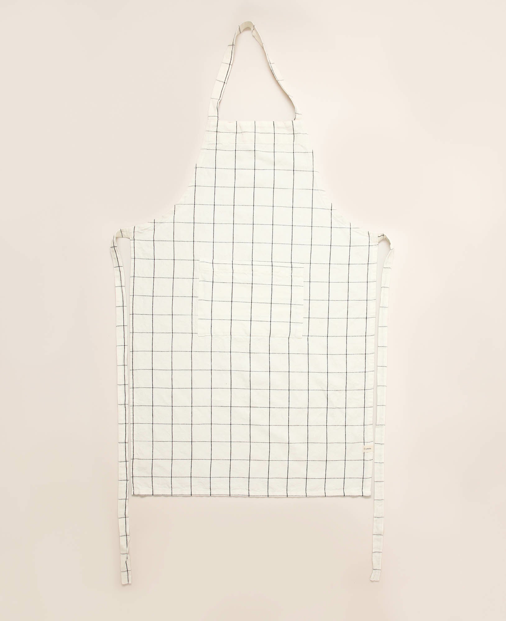 Esmée Kochschürze 60 × 90 cm, Leinen/Bio-Baumwolle, Weiss, mit Tasche