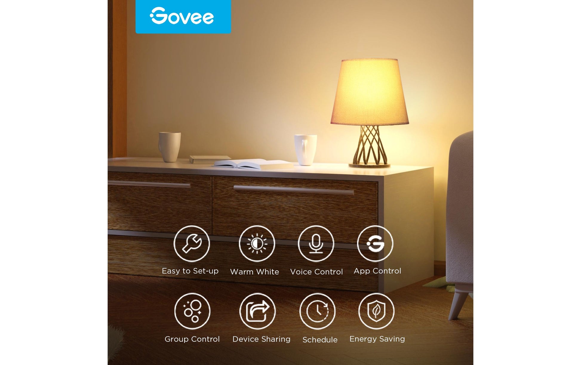 Govee Smart-Leuchtmittel E27 – RGBW, WLAN/Bluetooth/Matter – für Amazon Alexa, HomeKit, Google Assistant u. a.