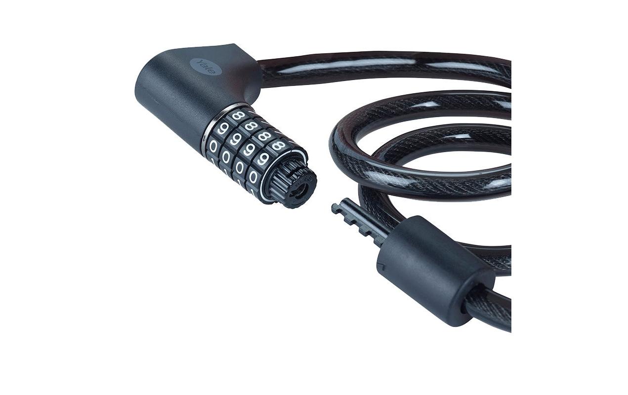 Yale YCC0 Kabelschloss – Durchmesser 12 mm, Länge 1000 mm, Stahl, Sicherheitslevel Basic, Schwarz