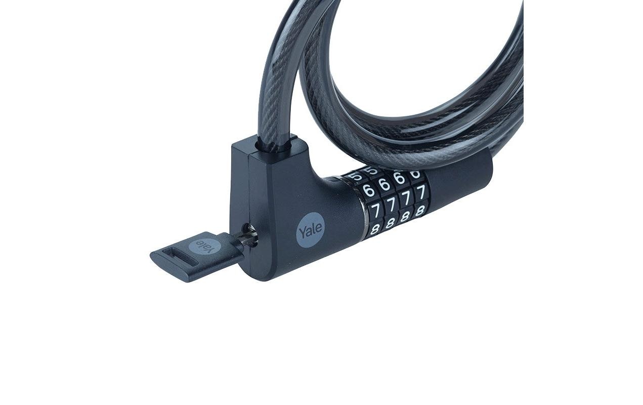 Yale YCC0 Kabelschloss – Durchmesser 12 mm, Länge 1000 mm, Stahl, Sicherheitslevel Basic, Schwarz
