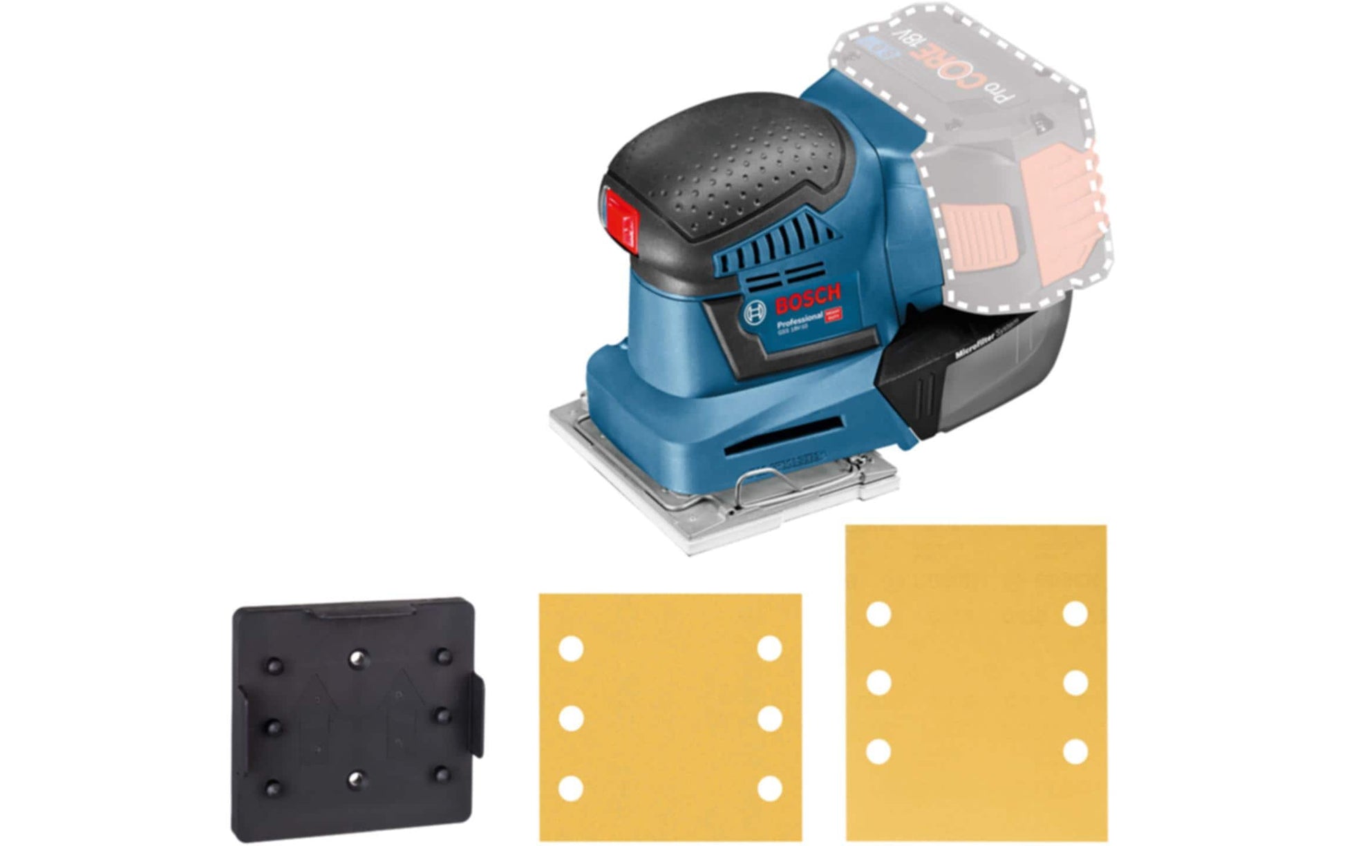 Bosch Professioneller GSS 18V-10 Akku-Exzenterschleifer – 18 V – Schwingkreis 1,6 mm – Solo – AMPShare